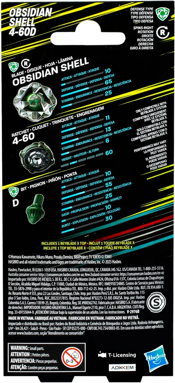 Hasbro Beyblade X | Booster Black Obsidian Shell 4-60D - Image 2