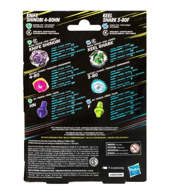 Hasbro Beyblade X | Knife Shinobi & Keel Shark Dual Pack | G0190 - Image 3